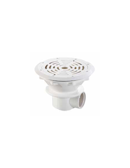 Bonde de fond Ø 210 mm avec grille ABS (Gris clair)