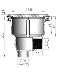 Bonde de fond - NORM - Grille plate (béton) - Anthracite 2