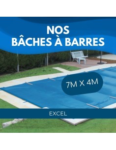 Bâche à barres de sécurité Excel 580 g/m² pour piscine 7m x 4m 2