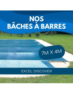 Bâche à barres de sécurité Excel Discover 580 g/m² pour piscine 7m x 4m 2