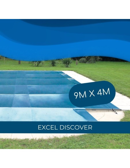 Bâche à barres de sécurité Excel Discover 580 g/m² pour piscine 9m x 4m