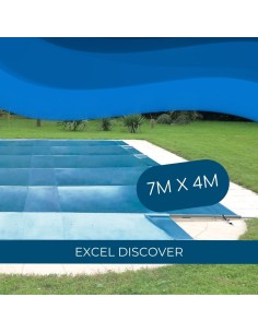 Bâche à barres de sécurité Excel Discover 580 g/m² pour piscine 7m x 4m