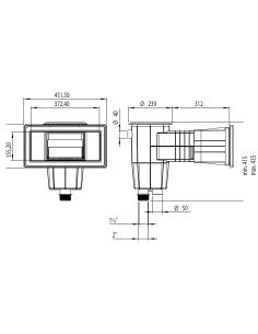 Skimmer grote opening 15 L (Wit) - Model Parker - 2
