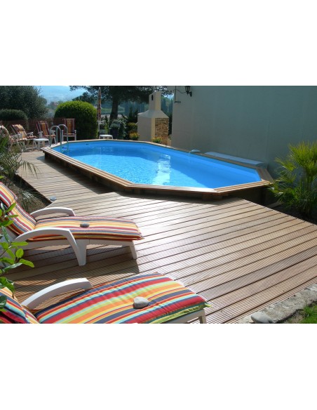 Houten achthoekige zwembad Mister-Wood 350 X 700 X 130 cm